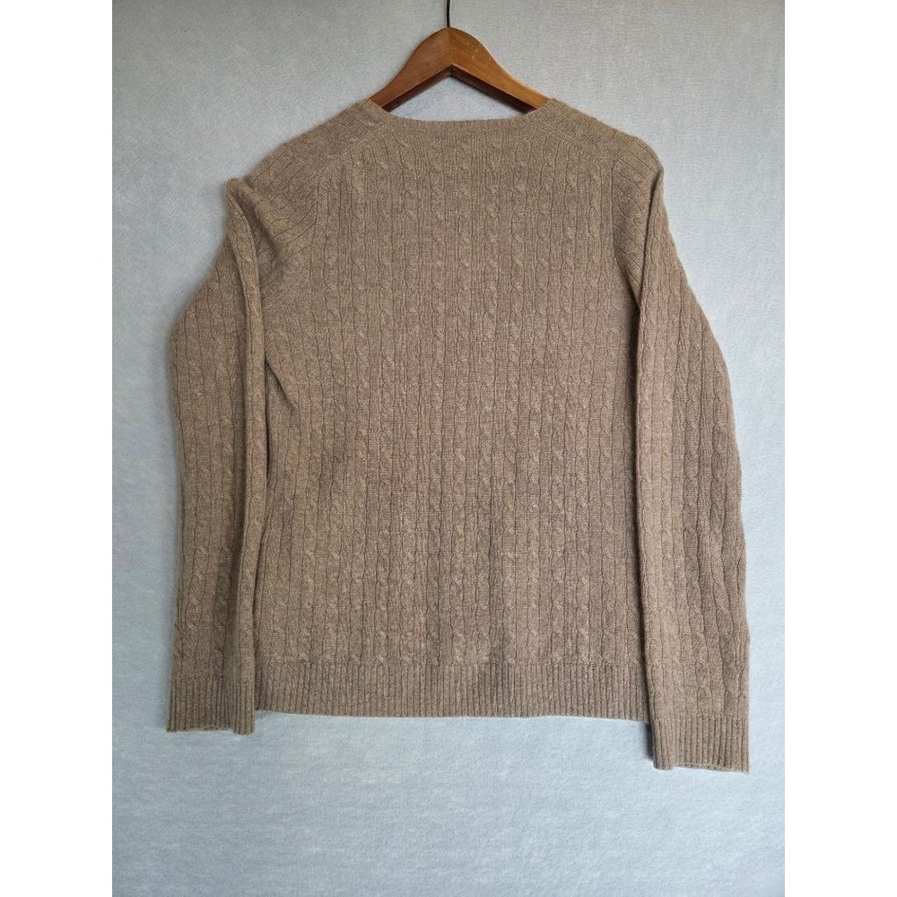 J.Crew Cashmere Cable Knit V-Neck Sweater Womens M Preppy Old Money (Flaws) - Picture 7 of 12